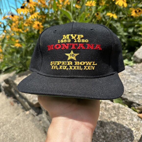 Vintage LA GEAR Snapback Hat Joe Montana NFL Super Bowl MVP 49ers - Picture 1 of 6